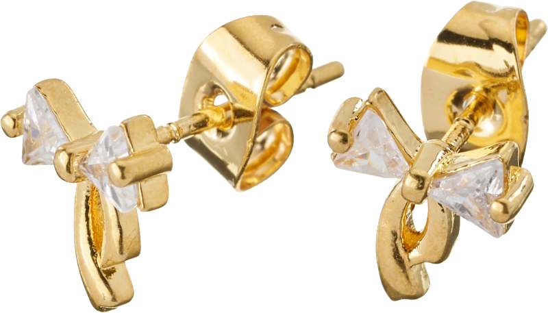 ebelin boucles d'oreilles plaqué or nœud à paillettes 2 pièces