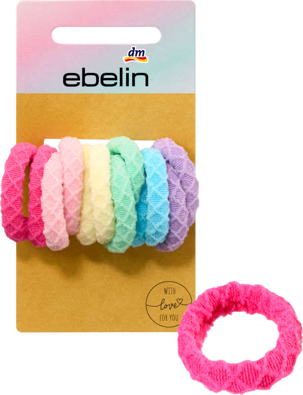 ebelin élastiques cheveux couleurs arc-en-ciel 12 pièces