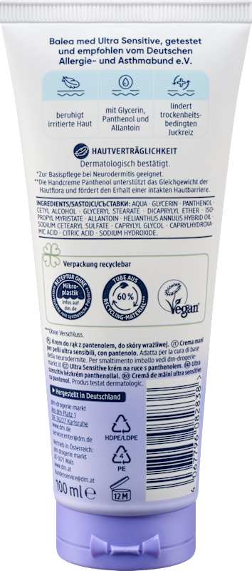 Balea med crème mains Ultra Sensitive 100 ml