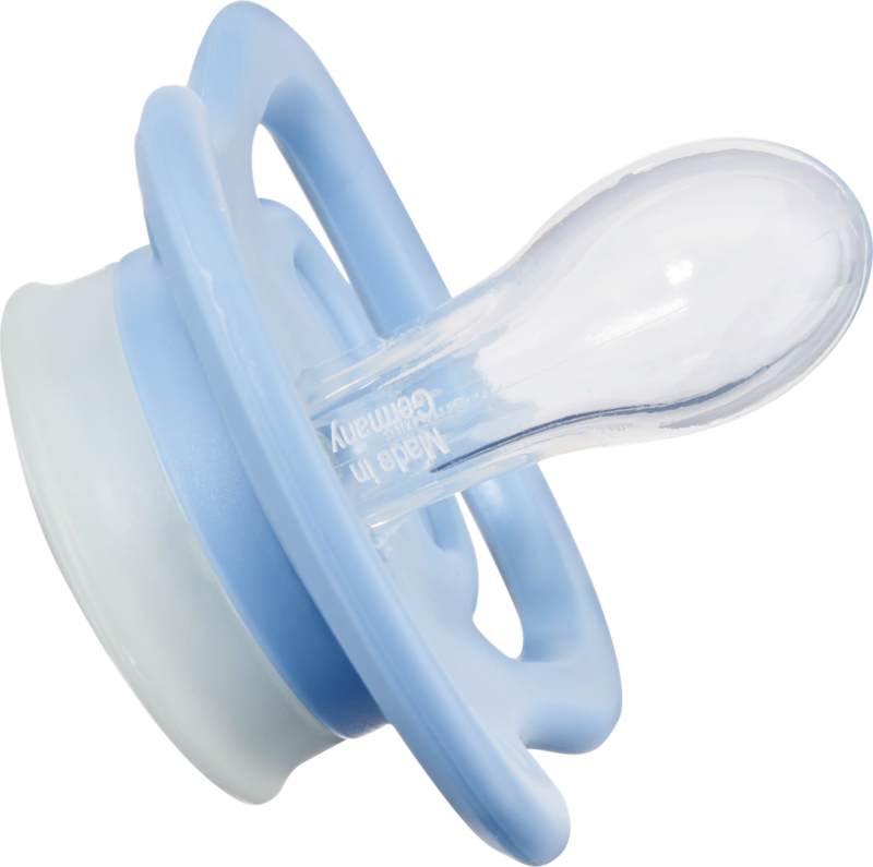 babylove Sucette Air Nuit silicone symétrique bleu/rose 0-6 mois, 2 pièces