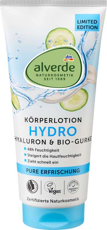 alverde NATURKOSMETIK lotion corporelle Hydro hyaluron & concombre 200 ml