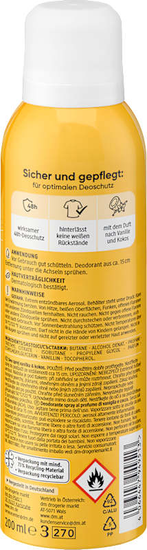 Balea Déodorant spray vanille et coco 200 ml