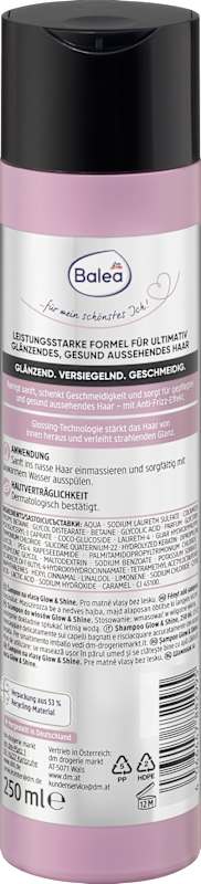 Balea PROFESSIONAL Shampooing Glow & Shine 250 ml