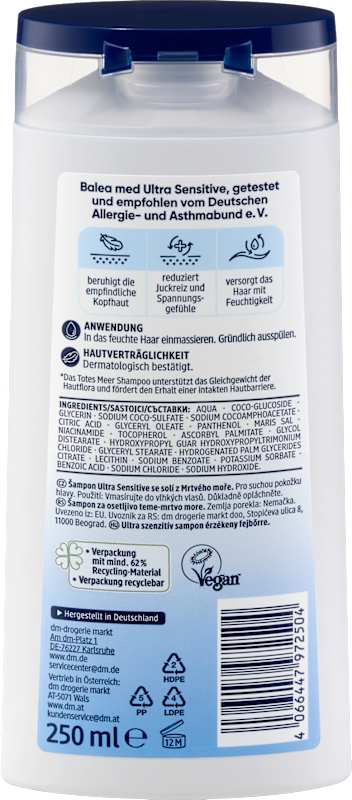Balea med shampoing mer Morte Ultra Sensitive 250 ml