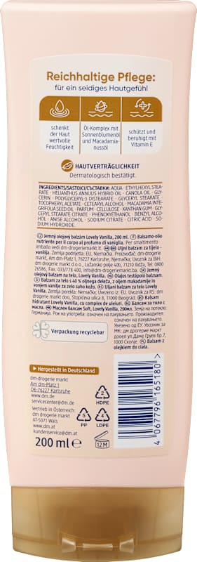 Balea Baume huile douce Lovely Vanilla, 200 ml