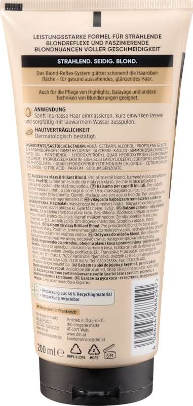 Balea PROFESSIONAL Après-shampooing Brilliant Blond, 200 ml