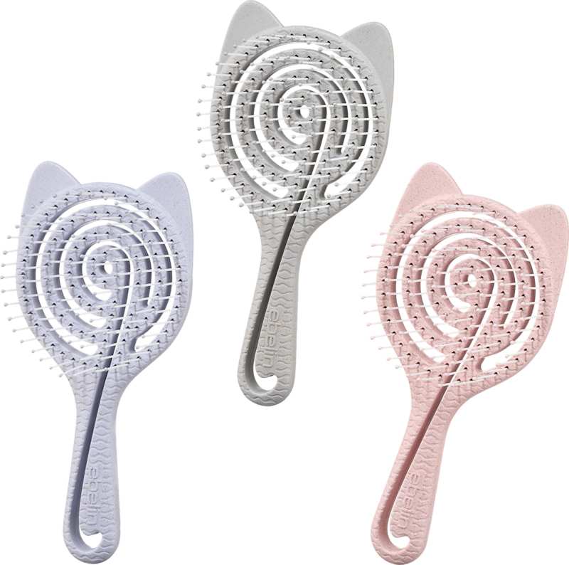 ebelin Brosse démêlante spirale avec oreilles de chat, 1 pièce