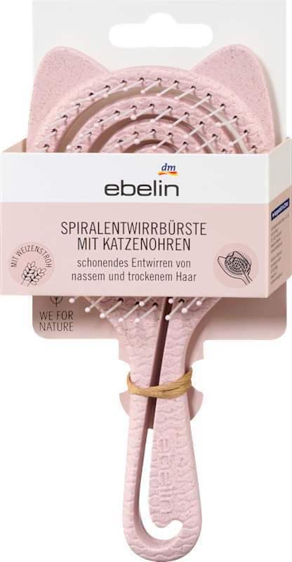 ebelin Brosse démêlante spirale avec oreilles de chat, 1 pièce