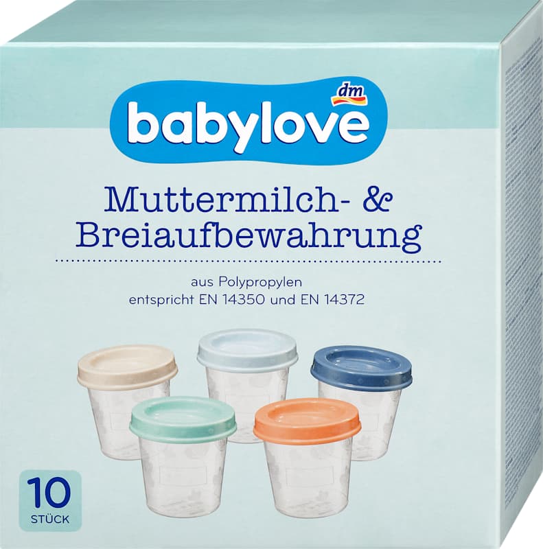 babylove Récipients conservation lait & purée, 10 pièces