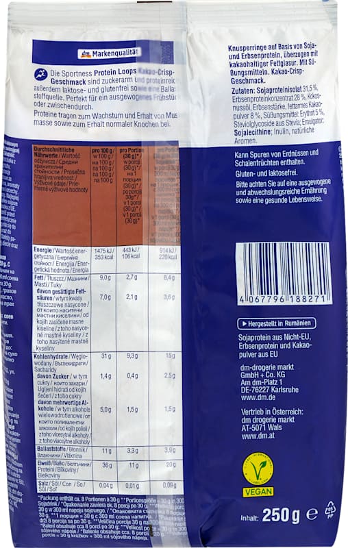 Sportness Protein Loops goût cacao crisp 250 g