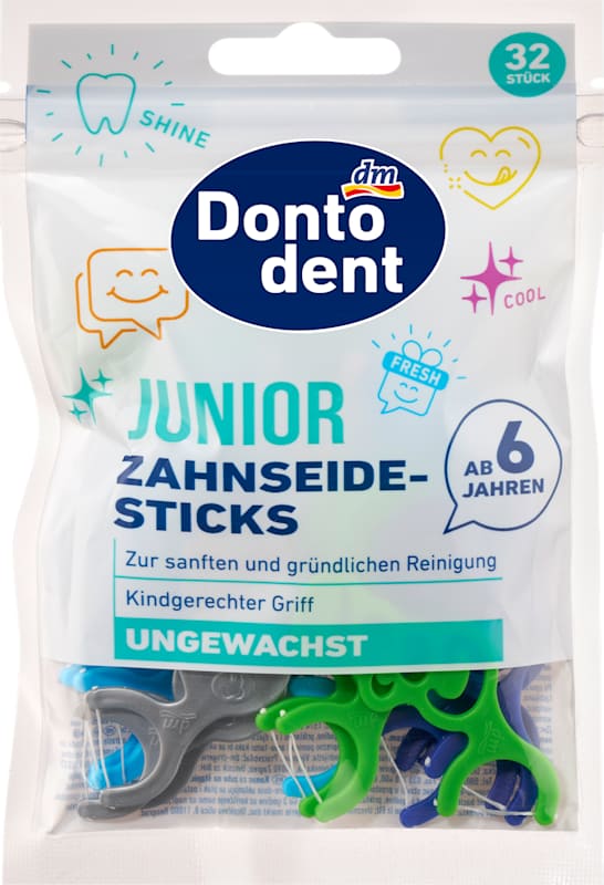 Dontodent bâtonnets de fil dentaire Junior dès 6 ans 32 pièces