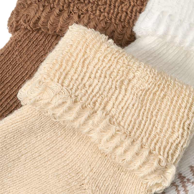 ALANA Chaussettes naissance brun, beige & blanc, Taille 13/14, lot de 3