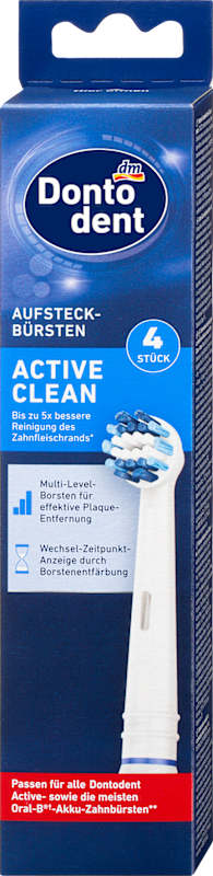 Dontodent têtes de brosse Active Clean 4 pièces