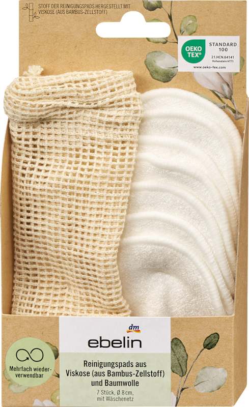 ebelin Tampons nettoyants avec filet de lavage 7 pièces