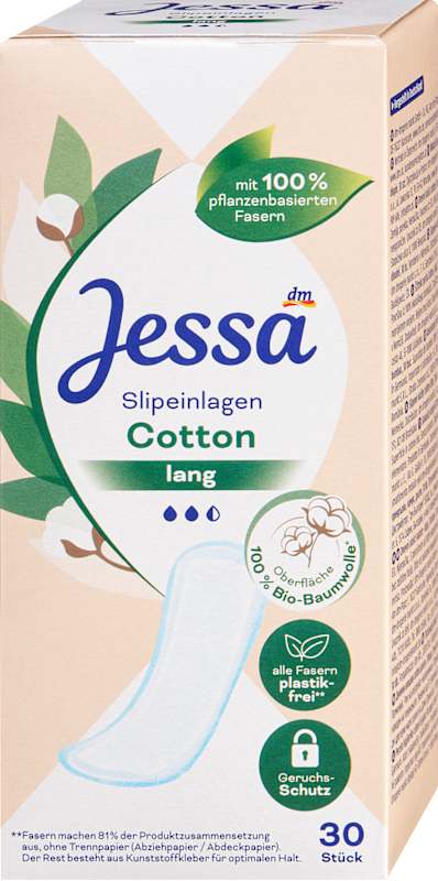 Jessa Protège-slips Cotton long, 30 pièces