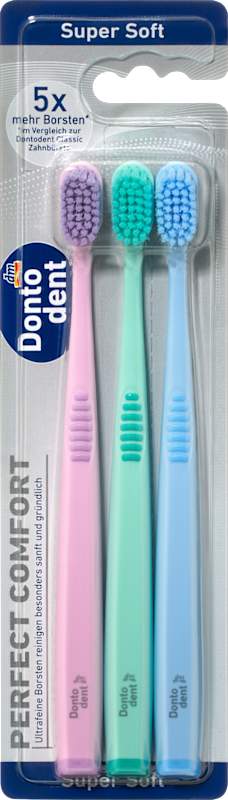 Dontodent Brosse à dents Perfect Comfort super soft 3 pièces