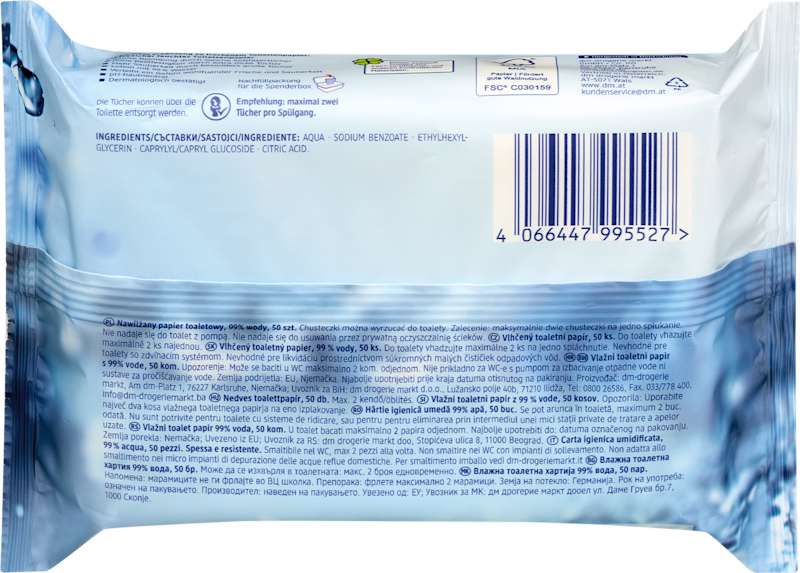 Sanft&Sicher papier toilette humide 99% eau 50 pièces