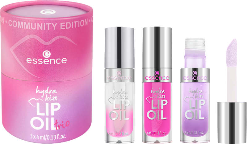essence Coffret huile à lèvres Hydra Kiss Lip Oil Trio (3x4ml) 3 pièces