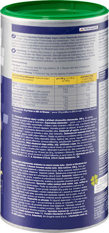 Sportness Poudre protéinée vegan, goût Lemon Cheesecake, 280 g