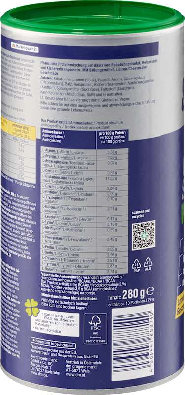 Sportness Poudre protéinée vegan, goût Lemon Cheesecake, 280 g