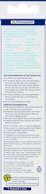 Dontodent têtes de brosse Active Sensitive 4 pièces