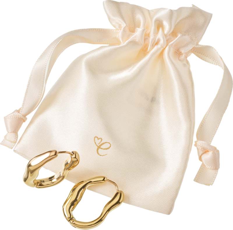 ebelin Créoles forme organique waterproof, aspect doré, 2 pcs