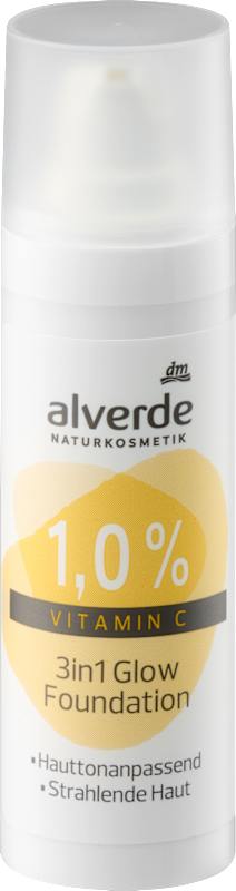 alverde NATURKOSMETIK Fond de teint 3en1 Glow 1% Vitamine C 30 ml