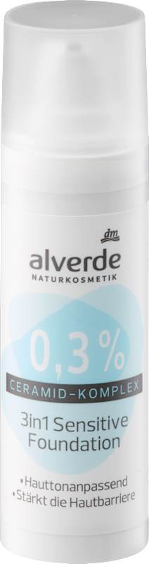 alverde NATURKOSMETIK Fond de teint 3en1 sensitive complexe céramides 0,3% 30 ml