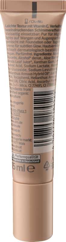 alverde NATURKOSMETIK Enlumineur All in 1 Glow Drops 03 Sunset Bronze 15 ml