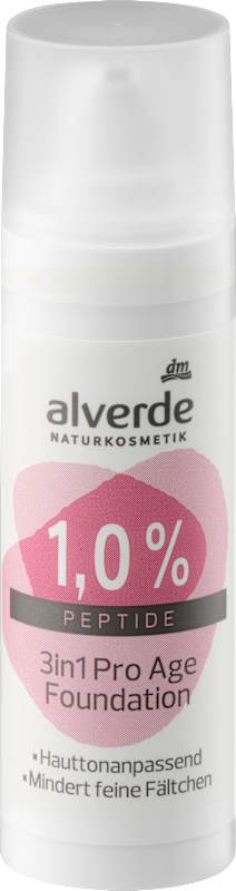 alverde NATURKOSMETIK Fond de teint 3en1 Pro-Age 1% peptides 30 ml