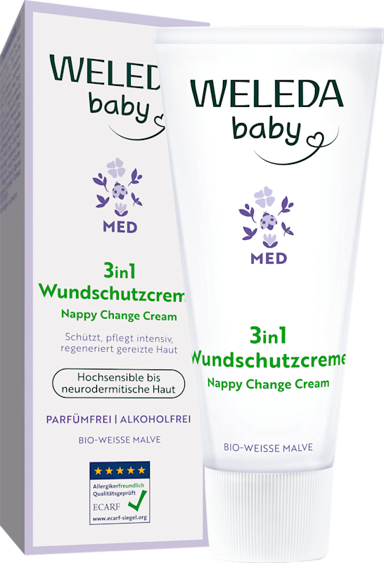 Weleda Baby Wundschutzcreme Med 3in1 Malve, 50 ml — produit allemand authentique au Maroc