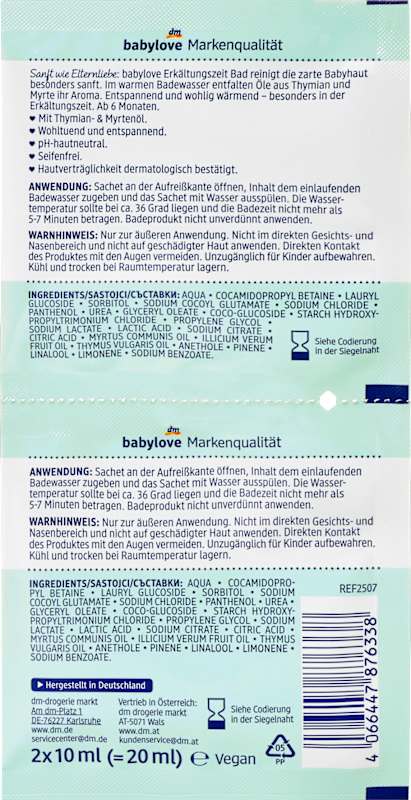 babylove Bain enfant rhume 2x10 ml 20 ml