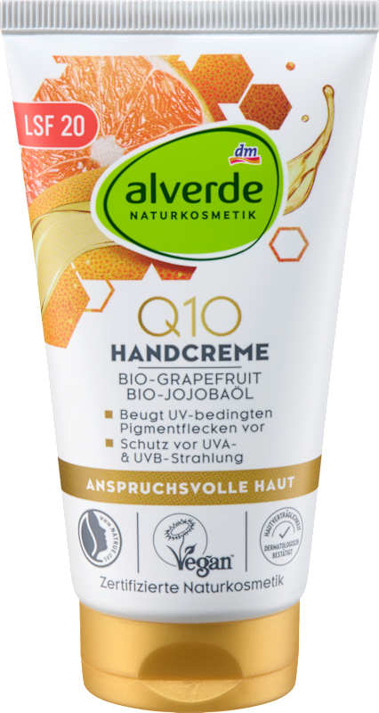 alverde NATURKOSMETIK Crème mains Q10 LSF 20 75 ml