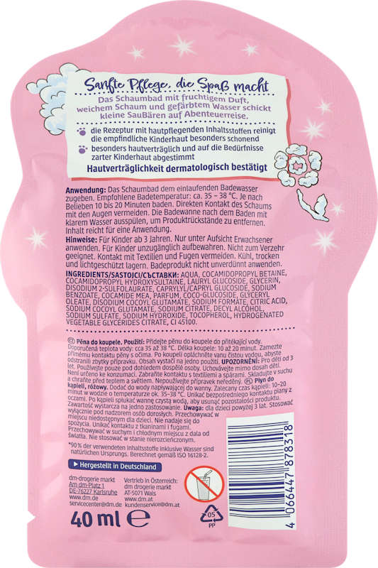 SauBär Bain moussant Einhornzauber 40 ml