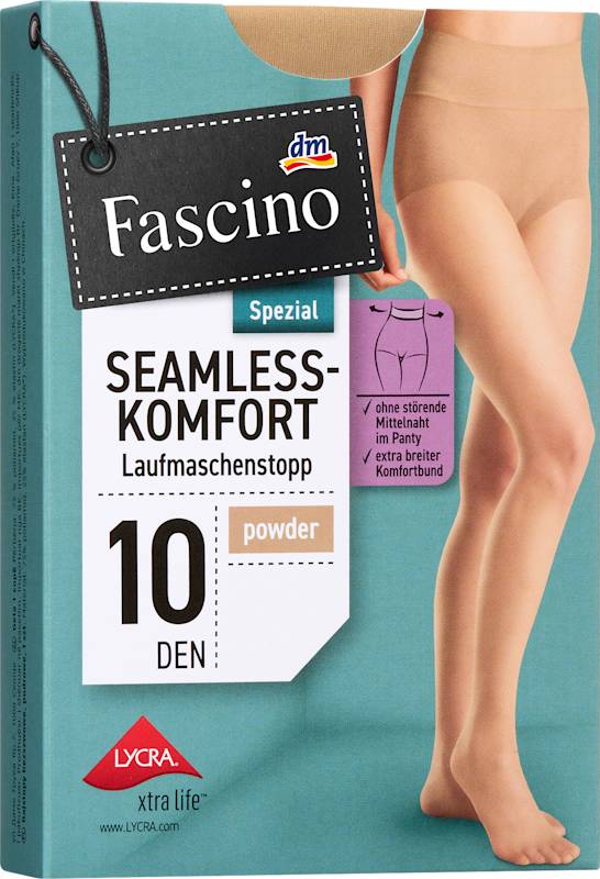 Fascino Collant confort sans couture poudré, Taille 46/48, 10 deniers