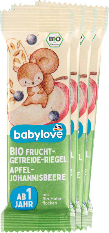 babylove Barre fruits-céréales pomme-cassis dès 1 an 100 g