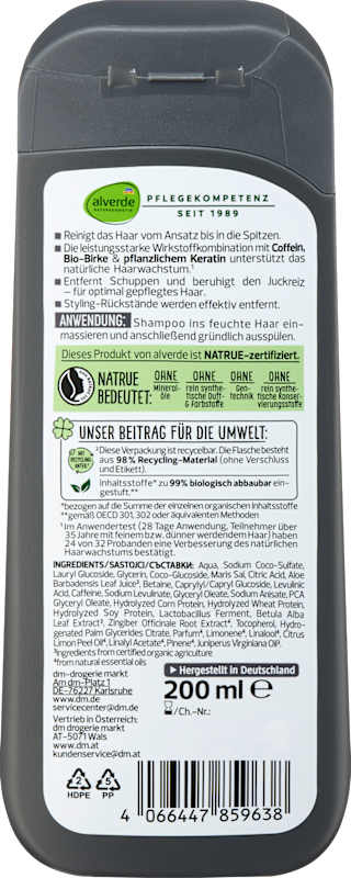 alverde MEN Shampooing Clean Boost 200 ml