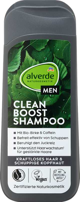 alverde MEN Shampooing Clean Boost 200 ml