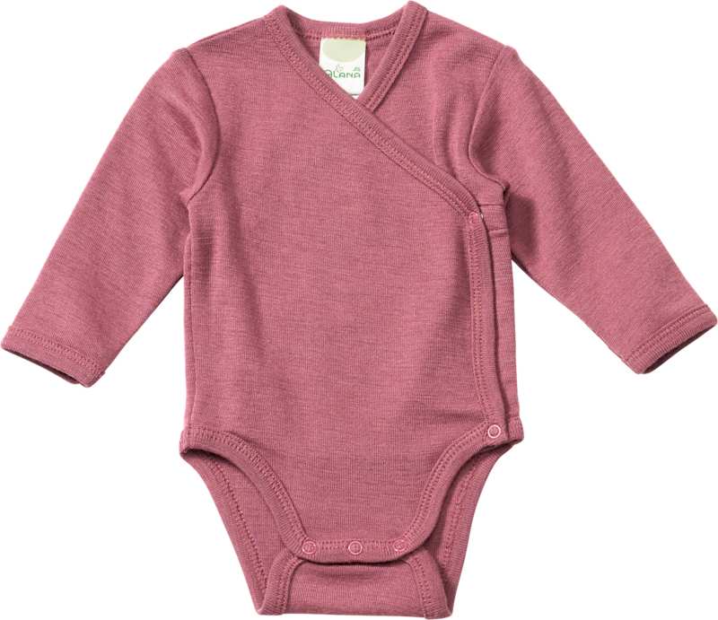 ALANA Body cache-cœur en laine bio et soie rose, Taille 62/68