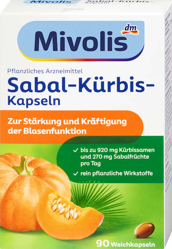 Mivolis Capsules Sabal Citrouille, 90 pièces