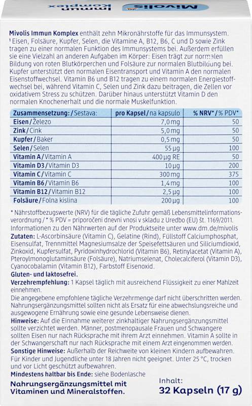 Mivolis Immun Komplex gélules 32 pcs 17 g