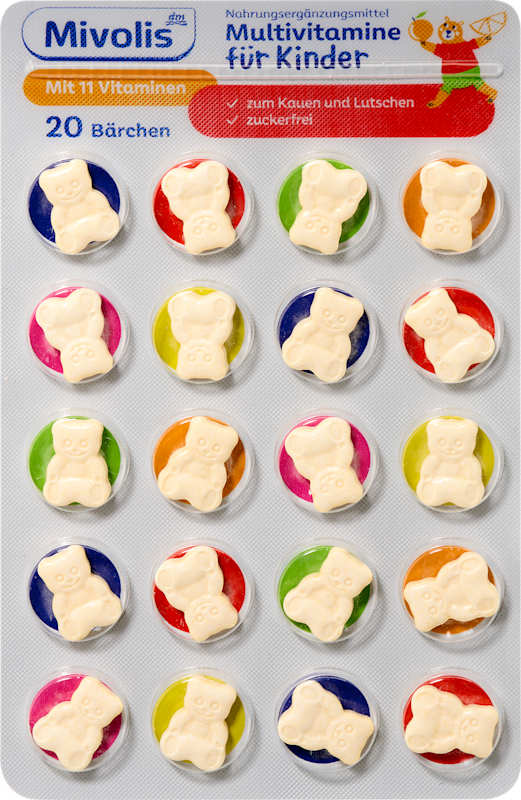 Mivolis multivitamines pour enfants comprimés à croquer 20 pc 14 g