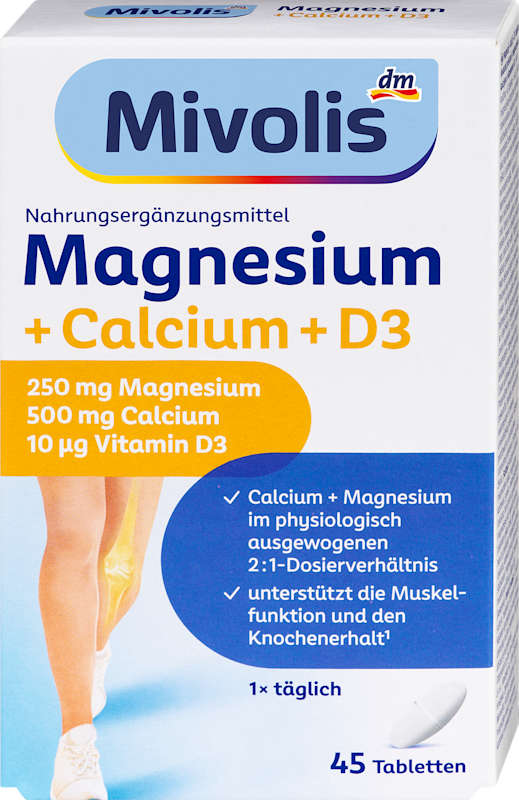 Mivolis Magnésium + Calcium + D3 comprimés 45 pièces 94 g