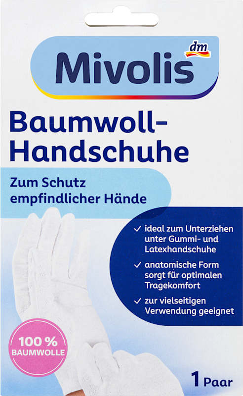 Mivolis Gants en coton (1 paire), 1 pièce