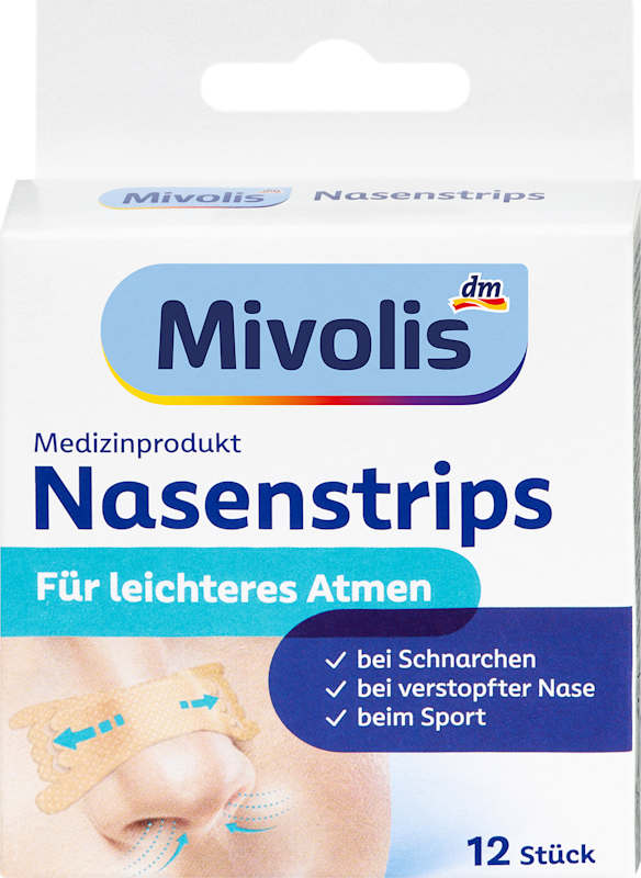 Mivolis bandelettes nasales 12 pièces