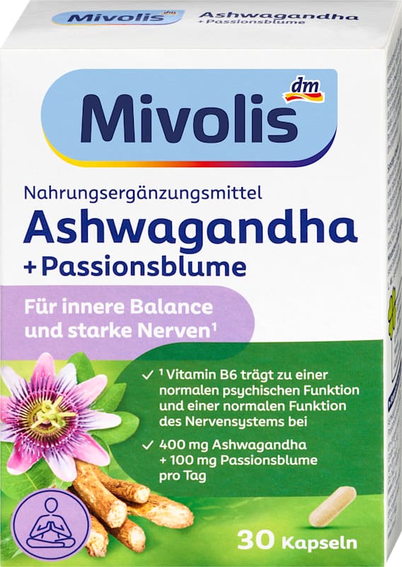 Mivolis Ashwagandha + passiflore 30 capsules 13,7 g