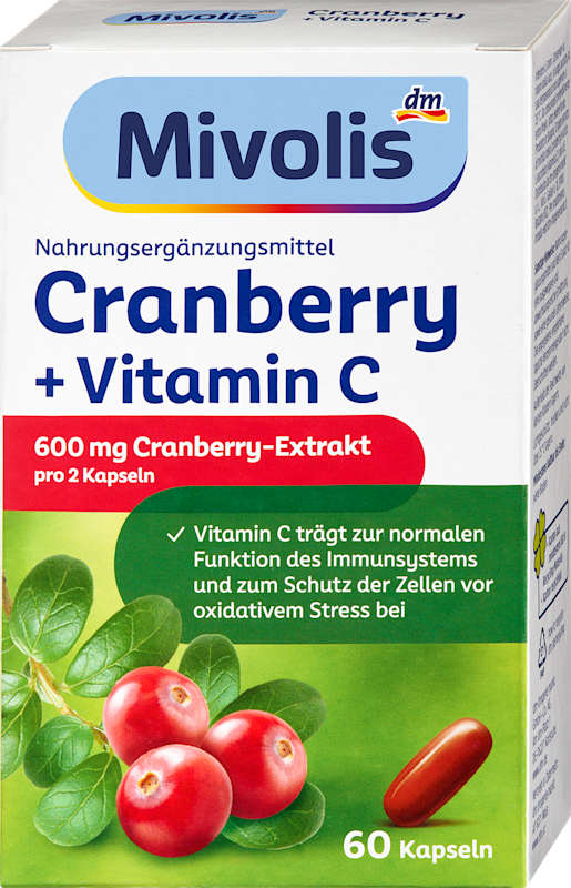 Mivolis Canneberge + Vitamine C gélules 60 pièces 68 g