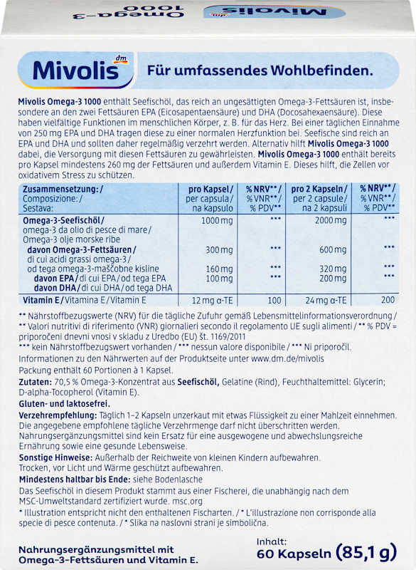 Mivolis Omega-3 1000 capsules 60 pc 85,1 g