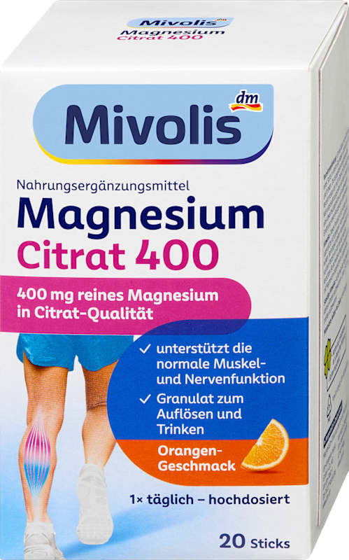 Mivolis Citrate de magnésium 400 granulés sticks 20 pc 120 g