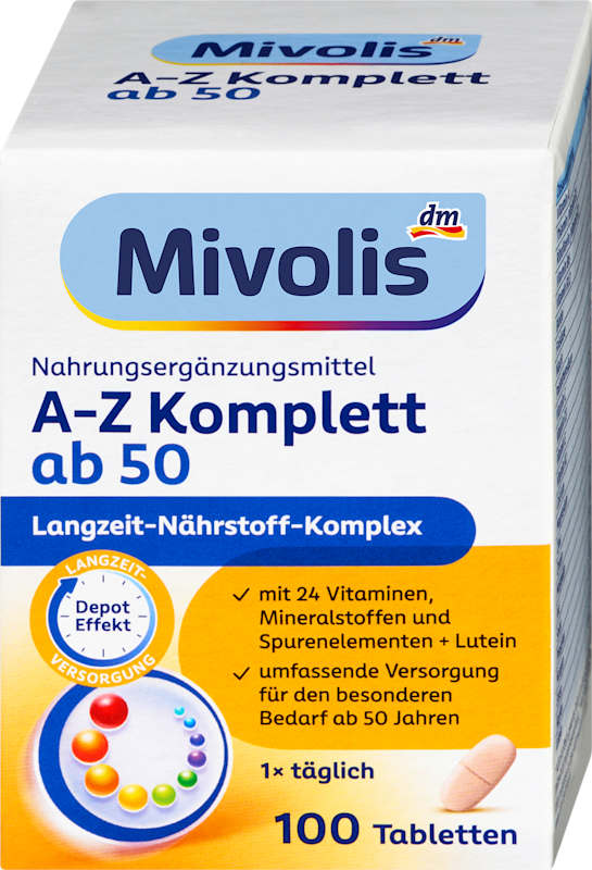 Mivolis A-Z Complet Depot dès 50 ans, comprimés, 100 pièces, 153 g